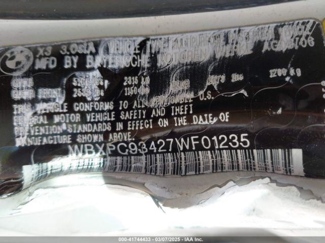 2007 BMW X3 WBXPC93427WF01235 Photo 8