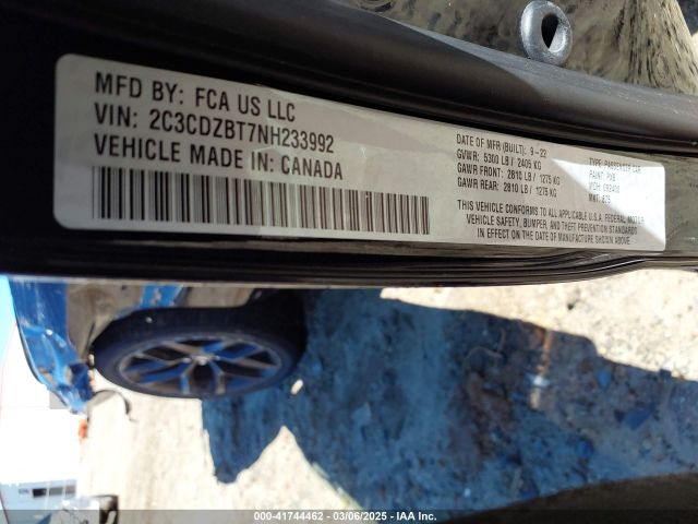 2C3CDZBT7NH233992 Dodge Challenger R/t