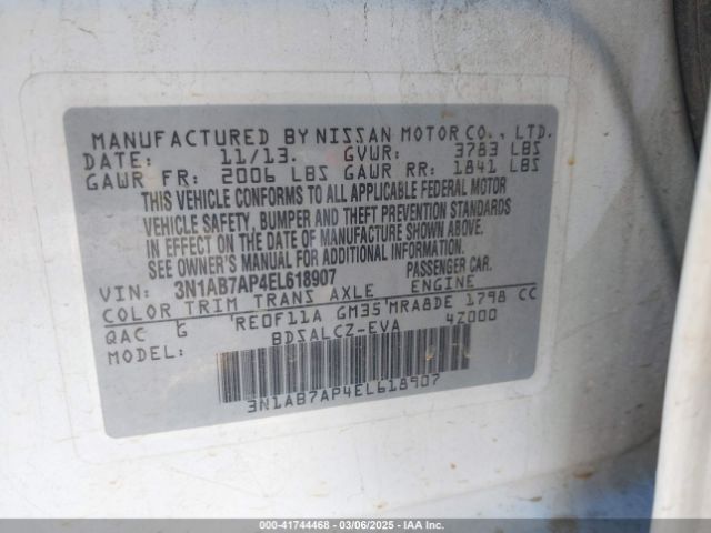 3N1AB7AP4EL618907 Nissan SENTRA S
