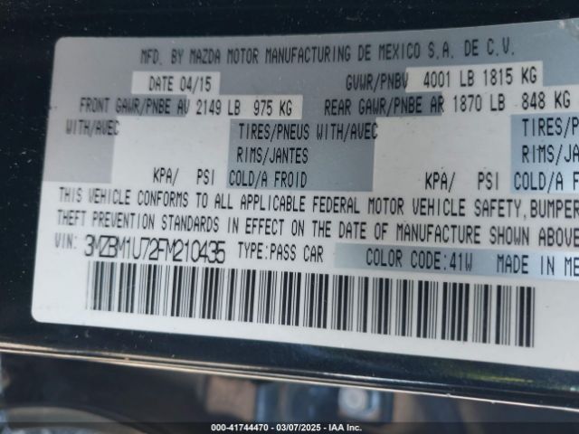 3MZBM1U72FM210435 Mazda Mazda3 I Sport