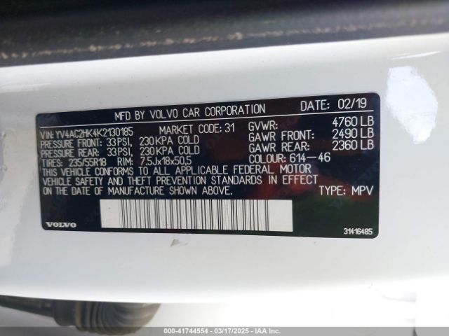 2019 VOLVO XC40 YV4AC2HK4K2130185 Photo 8