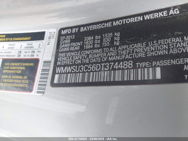 2013 MINI HARDTOP WMWSU3C56DT374488 Photo 8
