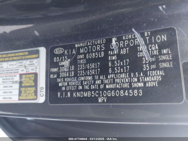 KNDMB5C10G6084583 KIA SEDONA LX