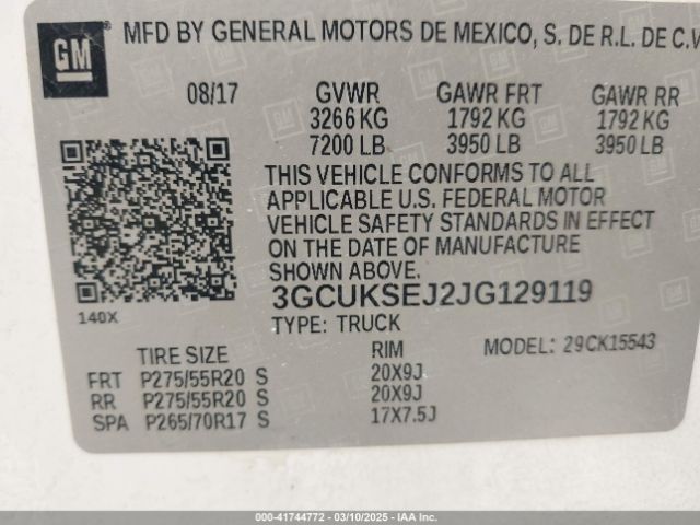 2018 CHEVROLET SILVERADO 1500 3GCUKSEJ2JG129119 Photo 8