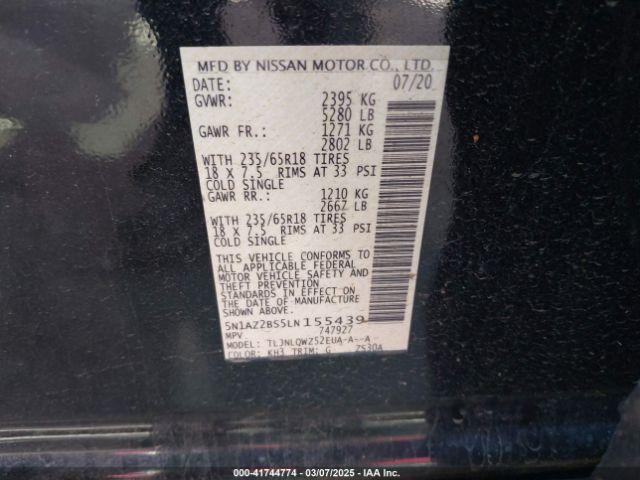 5N1AZ2BS5LN155439 Nissan 2020