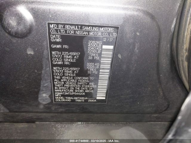KNMAT2MT3JP544206 Nissan ROGUE SV