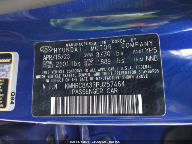 KMHRC8A33PU257464 Hyundai Venue Sel
