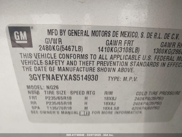 2010 CADILLAC SRX 3GYFNAEYXAS514930 Photo 8