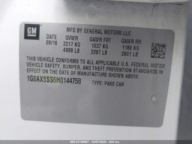 1G6AX5SS6H0144758 Cadillac CTS LUXURY