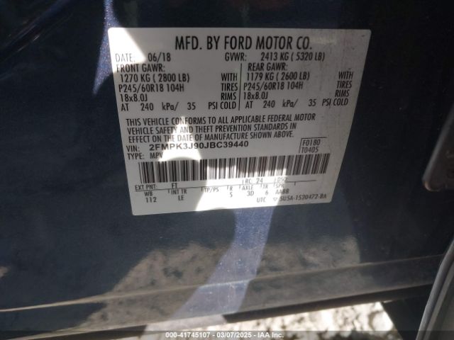 2FMPK3J90JBC39440 Ford EDGE SEL