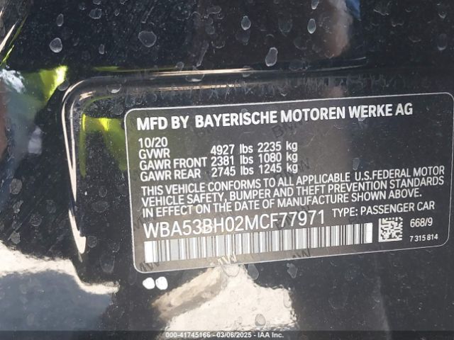 WBA53BH02MCF77971 BMW 530I