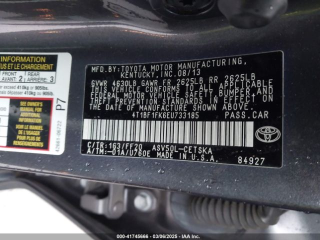 4T1BF1FK6EU733185 Toyota CAMRY SE