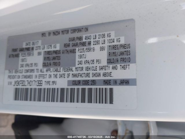 JM3KFBDL7H0171399 Mazda Cx-5 Grand Touring