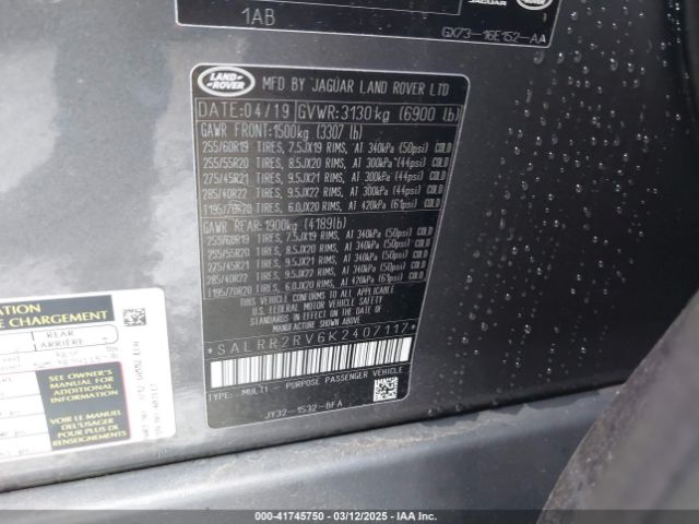 SALRR2RV6K2407117 Land Rover Discovery Hse