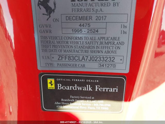 2018 FERRARI 812 SUPERFAST ZFF83CLA7J0233232 Photo 8