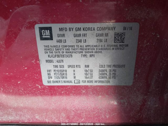 KL4CJFSB7EB724379 Buick Encore Convenience