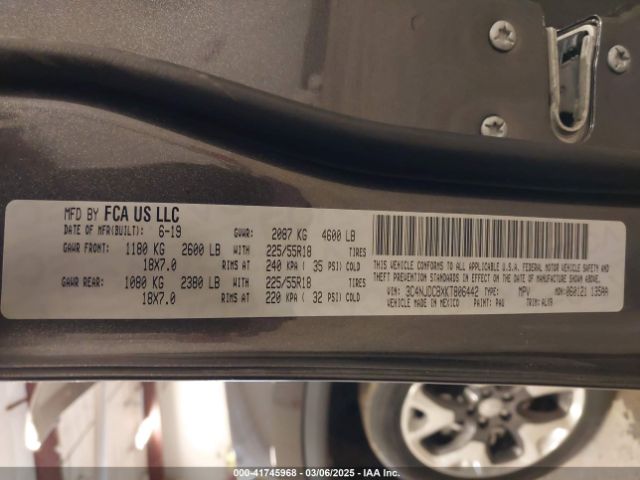 3C4NJDCBXKT806442 Jeep Compass Limited 4x4