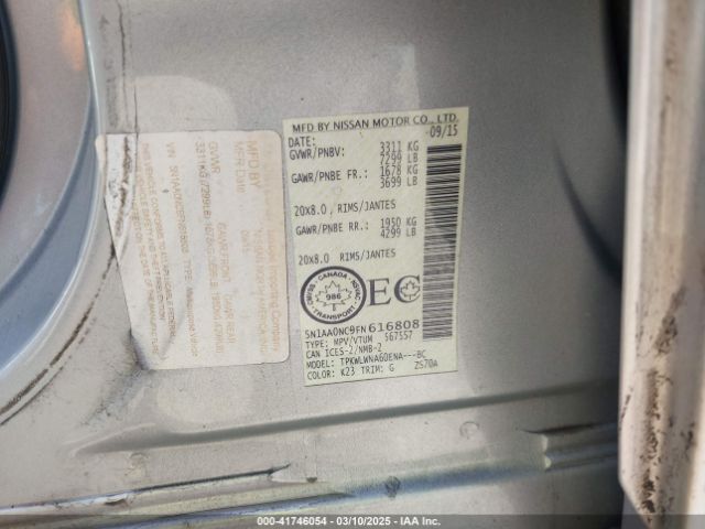 2015 NISSAN ARMADA 5N1AA0NC9FN616808 Photo 8