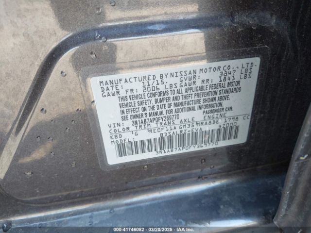 3N1AB7AP0FY369770 Nissan SENTRA SR
