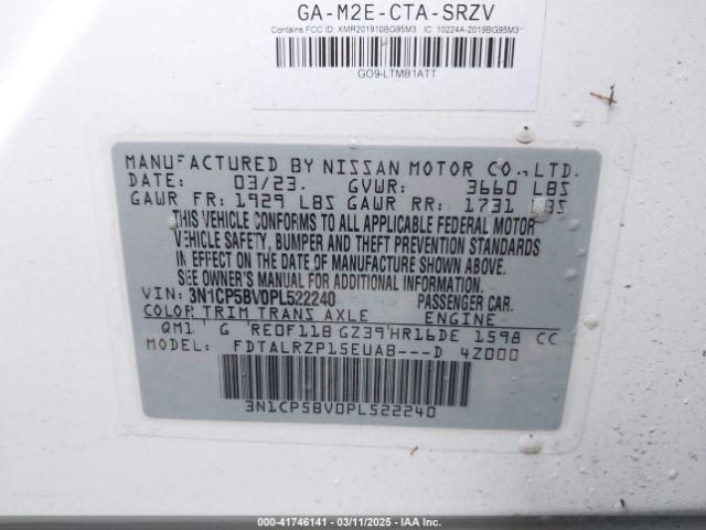 3N1CP5BV0PL522240 Nissan Kicks S Xtronic Cvt
