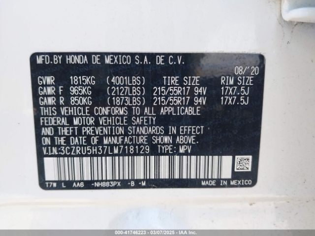 2020 HONDA HR-V 3CZRU5H37LM718129 Photo 8