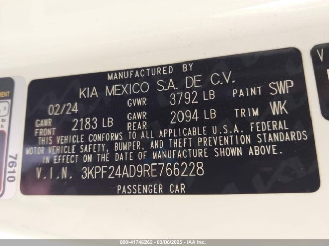 3KPF24AD9RE766228 KIA Forte Lxs