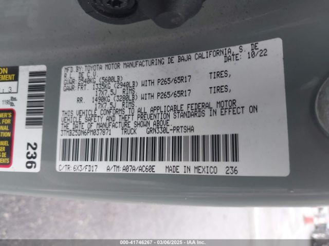 3TMBZ5DN6PM037871 Toyota Tacoma Trd Sport