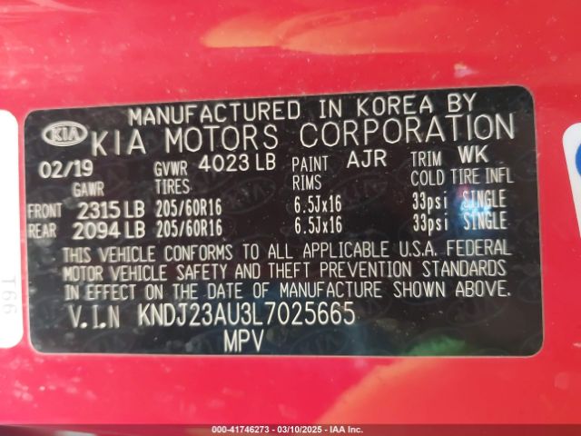 KNDJ23AU3L7025665 KIA SOUL S
