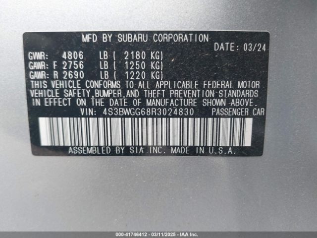 4S3BWGG68R3024830 Subaru Legacy Sport