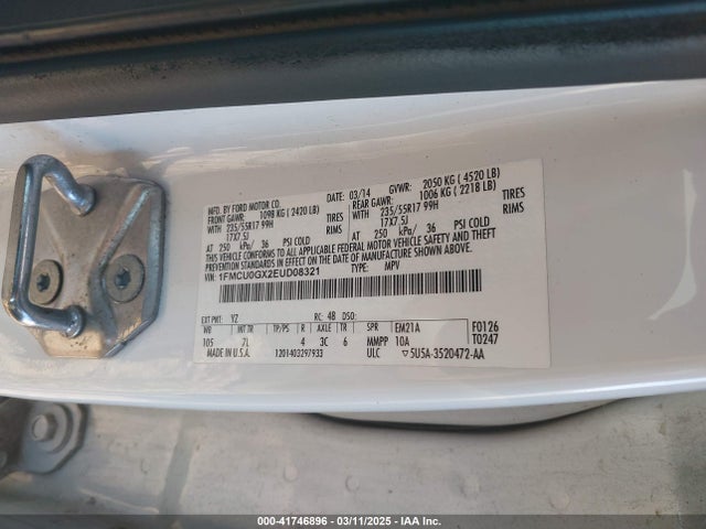 Ford ESCAPE SE 2014 1FMCU0GX2EUD08321 Image 9