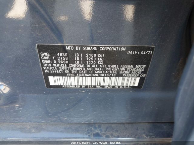 4S3BWAD69P3016718 Subaru Legacy Premium