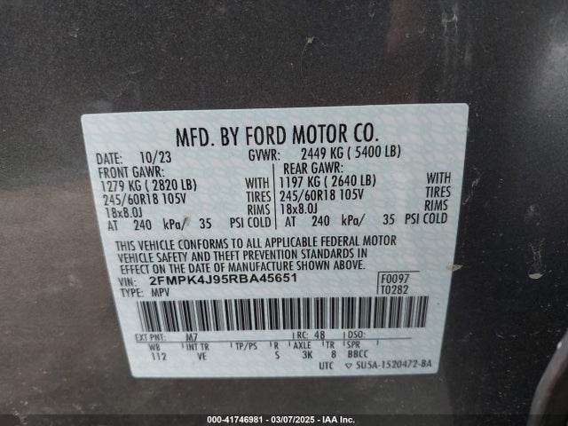 Ford EDGE SEL 2024 2FMPK4J95RBA45651 Image 9