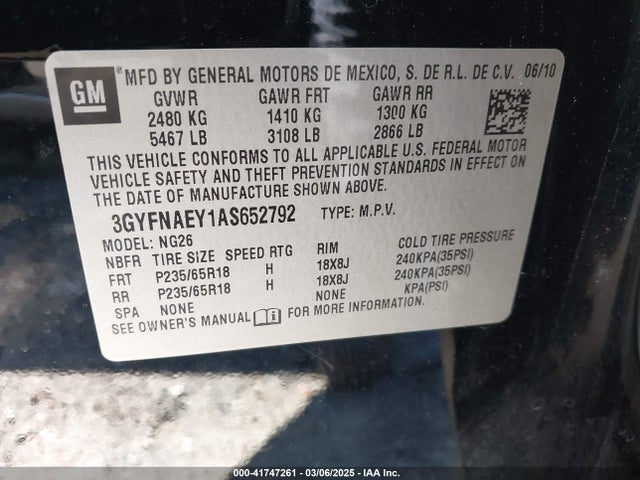 2010 CADILLAC SRX 3GYFNAEY1AS652792 Photo 8