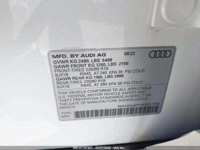 WA1GAAFY1P2017705 Audi Q5 Premium 45 Tfsi S Line Quattro