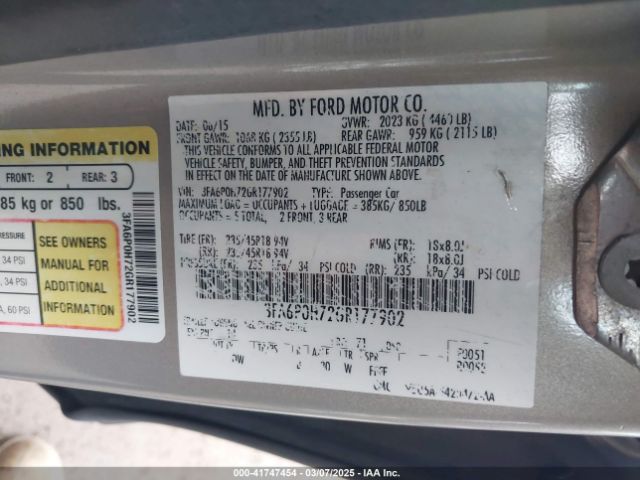 3FA6P0H72GR177902 Ford FUSION SE