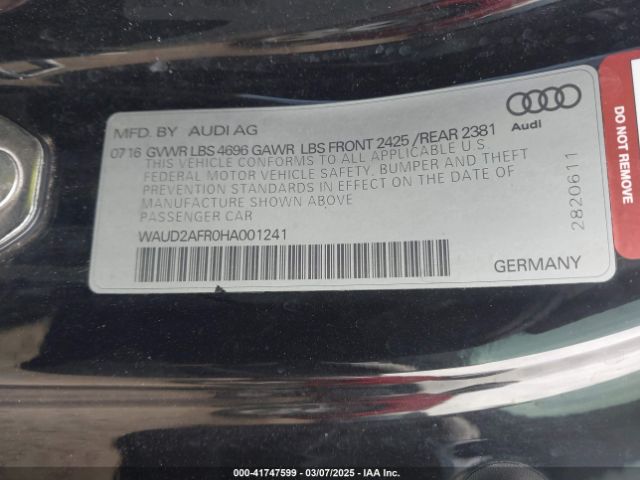 2017 AUDI A5 WAUD2AFR0HA001241 Photo 8