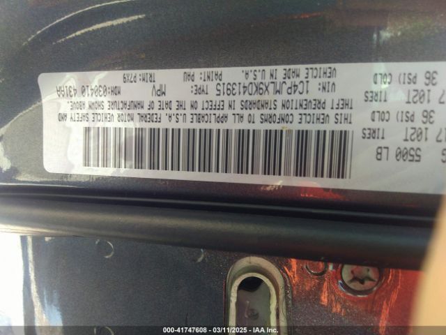 1C4PJMLX9KD413915 Jeep Cherokee Latitude Plus 4x4