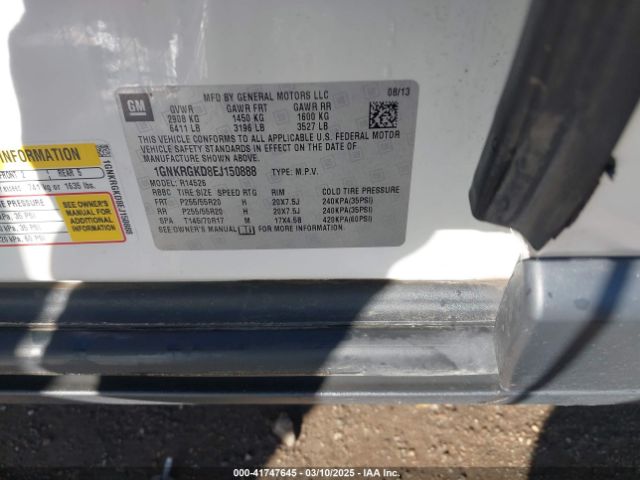 1GNKRGKD8EJ150888 Chevrolet Traverse 1lt