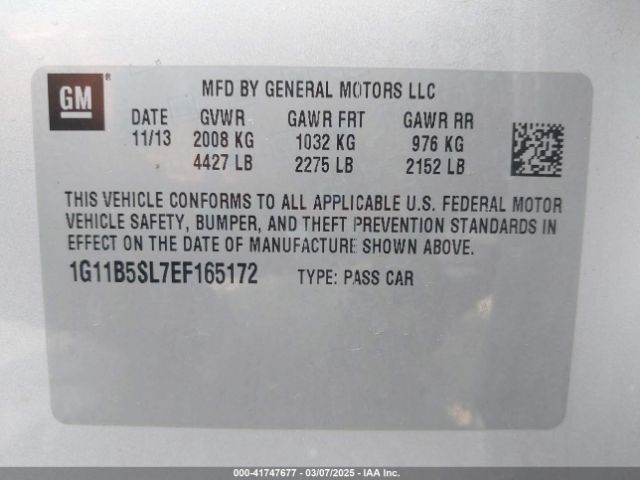 1G11B5SL7EF165172 Chevrolet Malibu 1ls