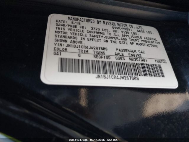JN1BJ1CR4JW267889 Nissan Rogue Sport Sv
