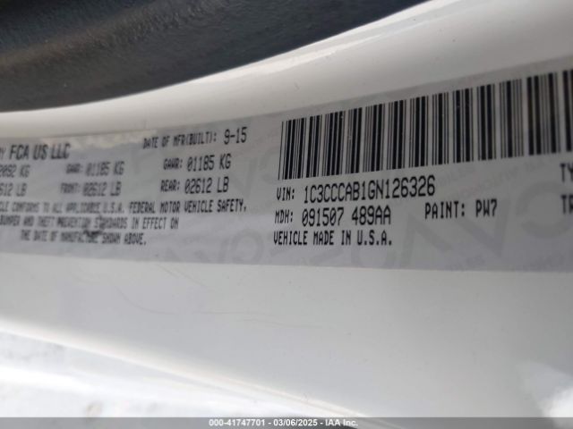 2016 CHRYSLER 200 1C3CCCAB1GN126326 Photo 8