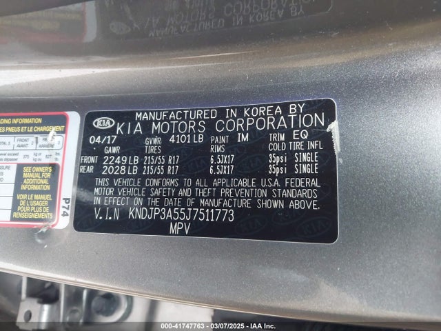 KNDJP3A55J7511773 KIA SOUL +