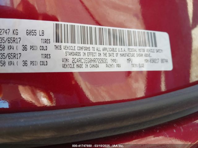 2C4RC1EG0HR722631 Chrysler Pacifica Touring-l Plus