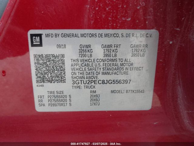 3GTU2PEC8JG556397 GMC Sierra 1500 Denali