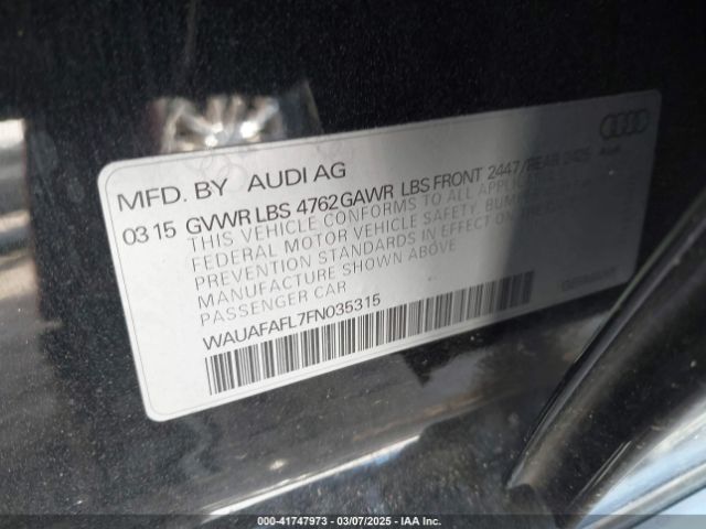 WAUAFAFL7FN035315 Audi A4 2.0t Premium