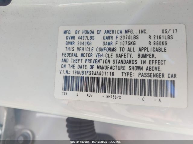 19UUB1F59JA001116 Acura Tlx Tech Pkg