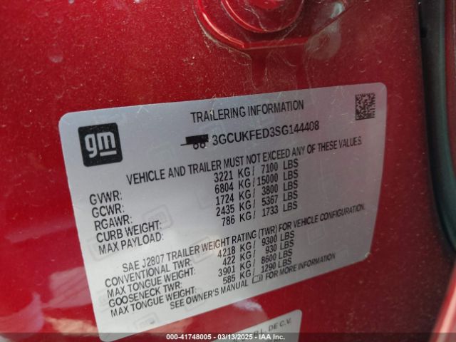 3GCUKFED3SG144408 Chevrolet Silverado 1500 4wd  Short Bed Lt Trail Boss