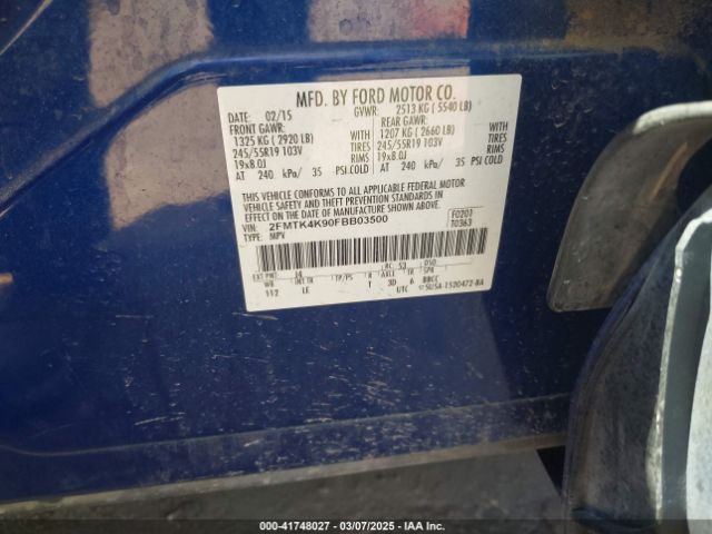2FMTK4K90FBB03500 Ford Edge Titanium