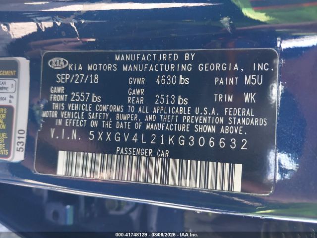 5XXGV4L21KG306632 KIA Optima Sx Turbo