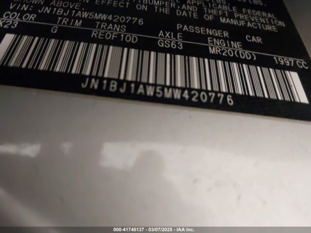 JN1BJ1AW5MW420776 Nissan Rogue Sport S Awd Xtronic Cvt